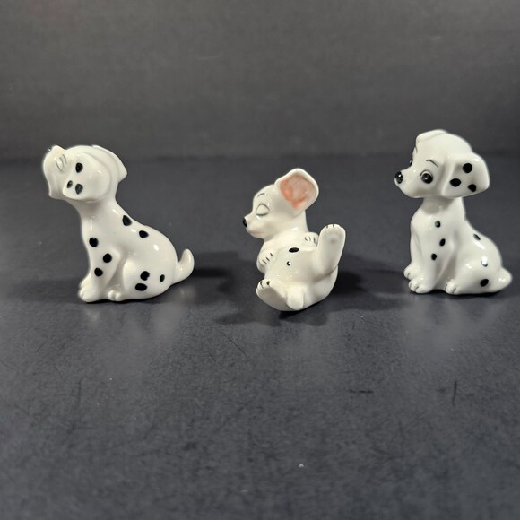 Vintage Disney 101 Dalmatians Small Ceramic Figures, 3 Puppy Dog 2" Figurines - Picture 3 of 6
